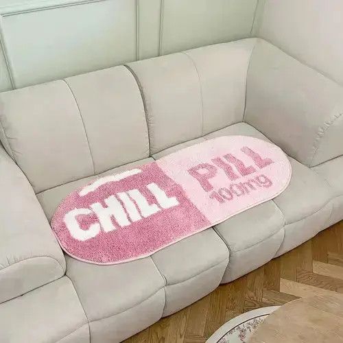 Other 3D Pink "CHILL PILL" Handmade Soft Rug Size ONE SIZE - 3 Thumbnail