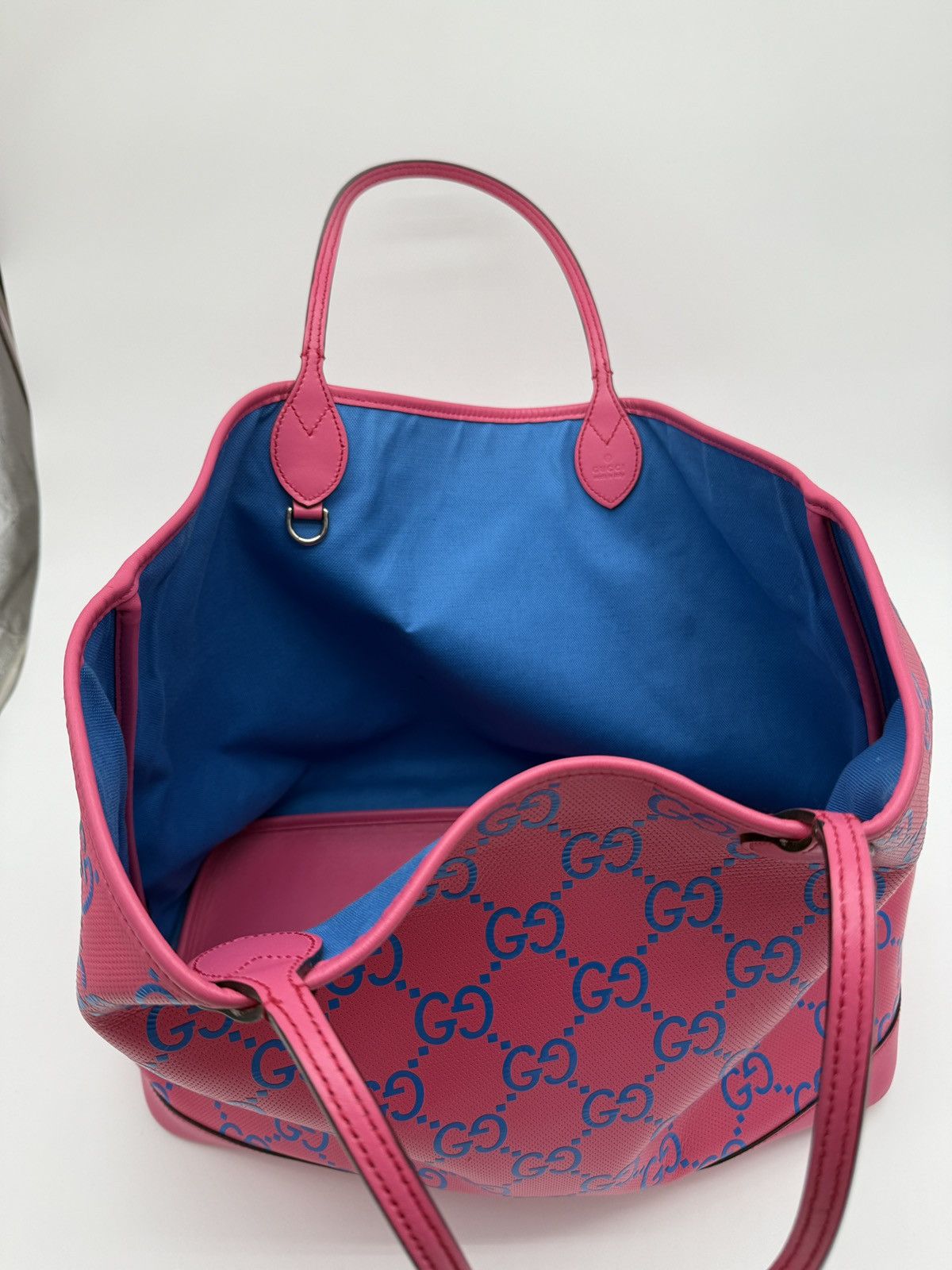 Gucci Gucci Pink & Blue Monogram Tote Size ONE SIZE - 4 Thumbnail