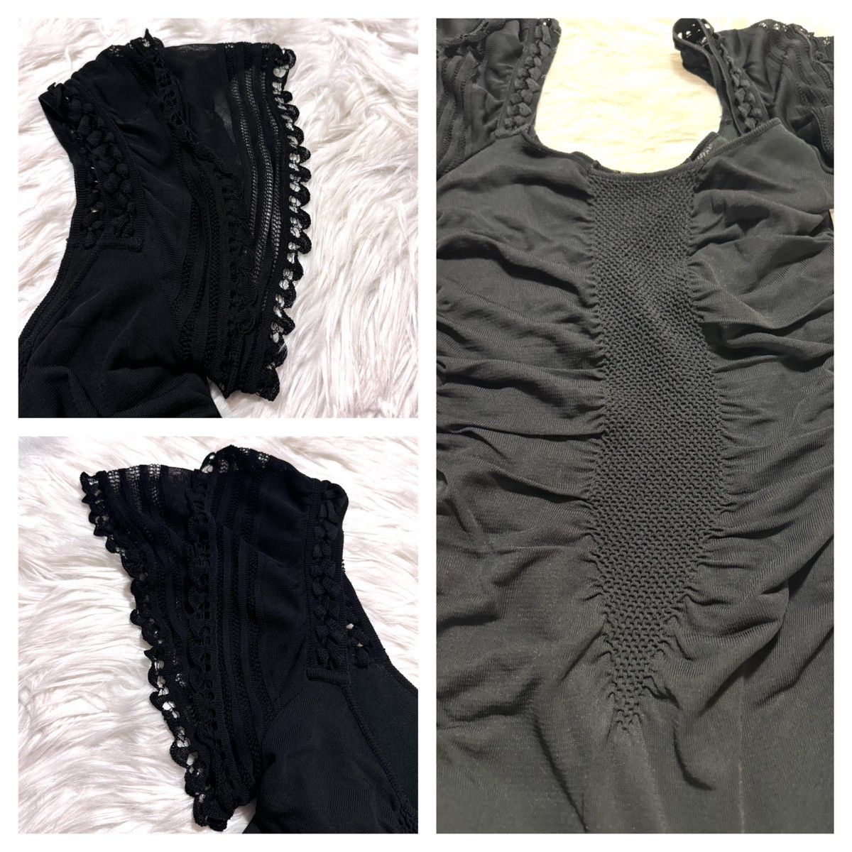Chanel Chanel short sleeve frill lace stretch dress Size S / US 4 / IT 40 - 3 Thumbnail