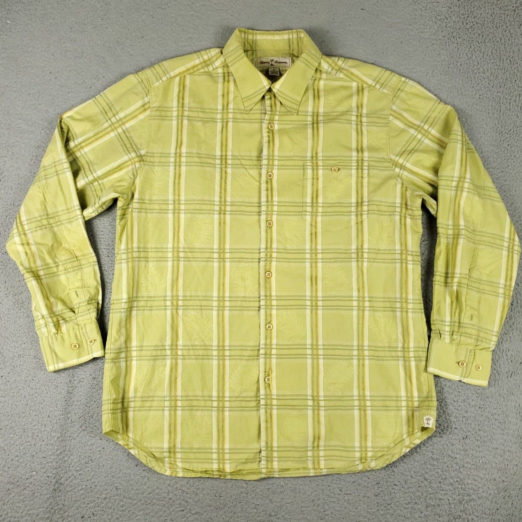 Tommy Bahama Tommy Bahama Shirt Men's Medium Green Plaid Cotton Button-Up Long Sleeve Mens Size US M / EU 48-50 / 2 - 2 Thumbnail