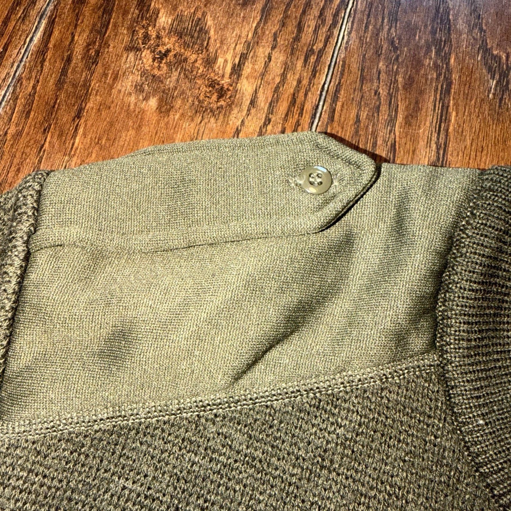 Saint James VINTAGE Saint James Military Sweater Wool Shoulder Elbow Patches Patron 24”by24” Pullover Crew Neck Green Mens L Regular Size US L / EU 52-54 / 3 - 4 Thumbnail