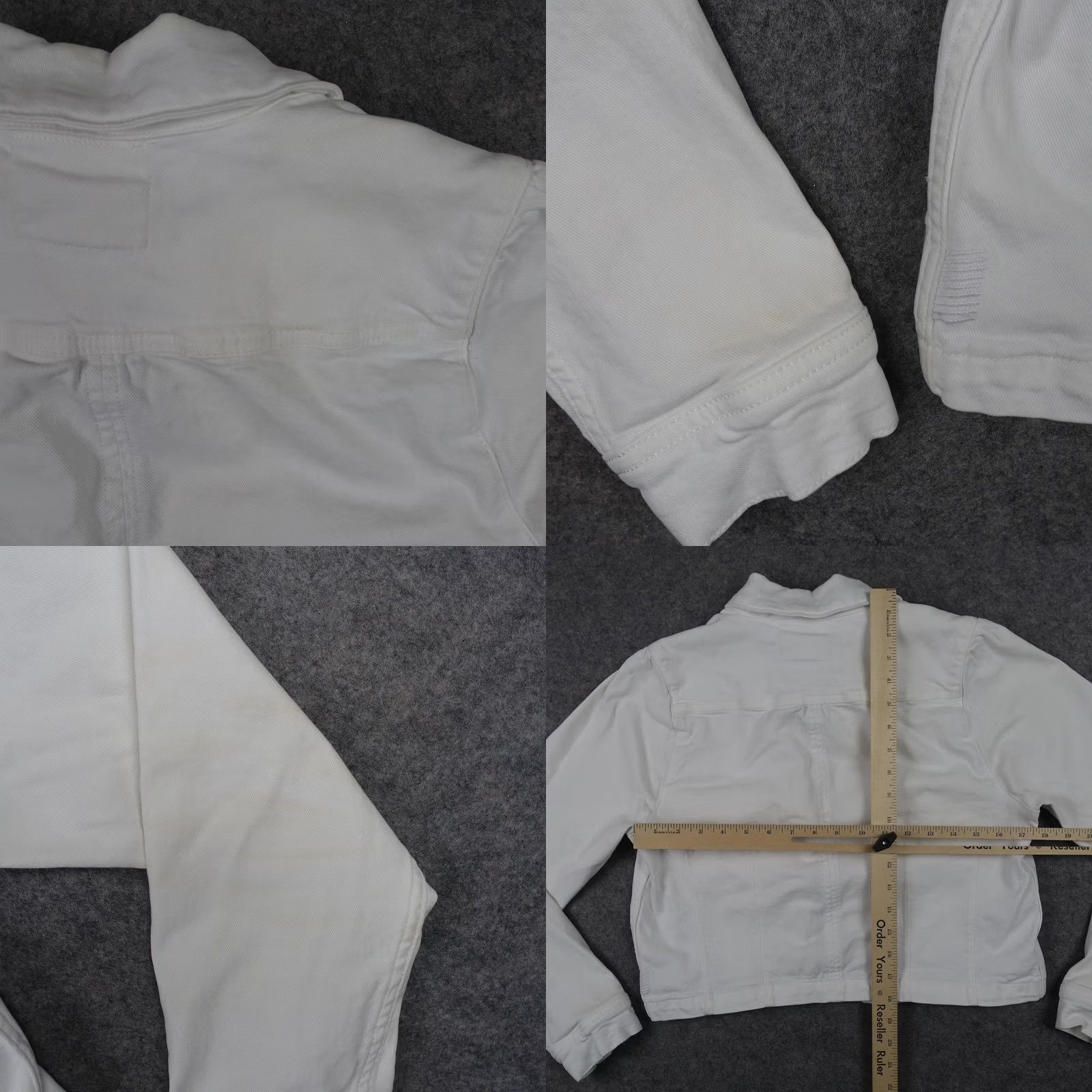 Paige Paige Jacket Womens Medium White Pacey Cropped Denim Button Front Short Trucker Size 32" / US 10 / IT 46 - 9 Thumbnail