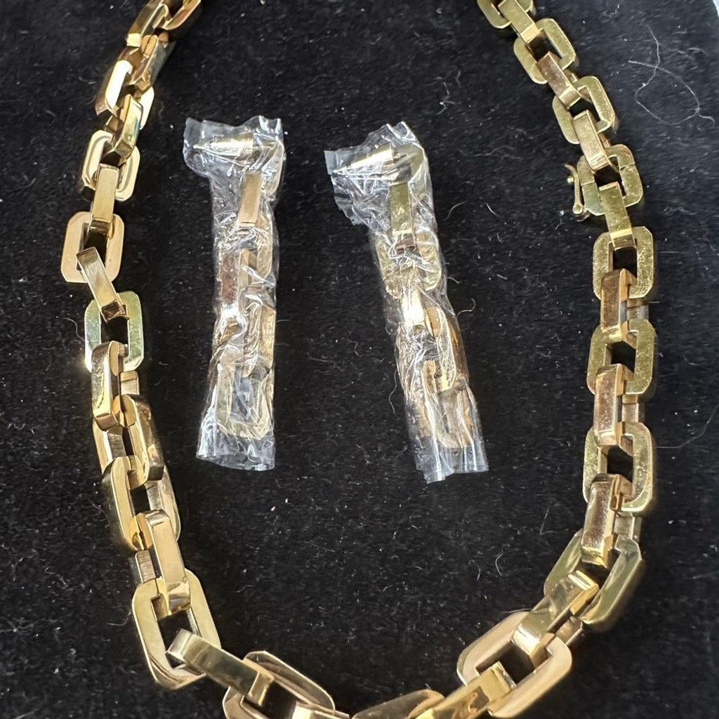 Eddie Borgo Eddie Borgo Supra Link Necklace and Earrings Set Size ONE SIZE - 1 Thumbnail