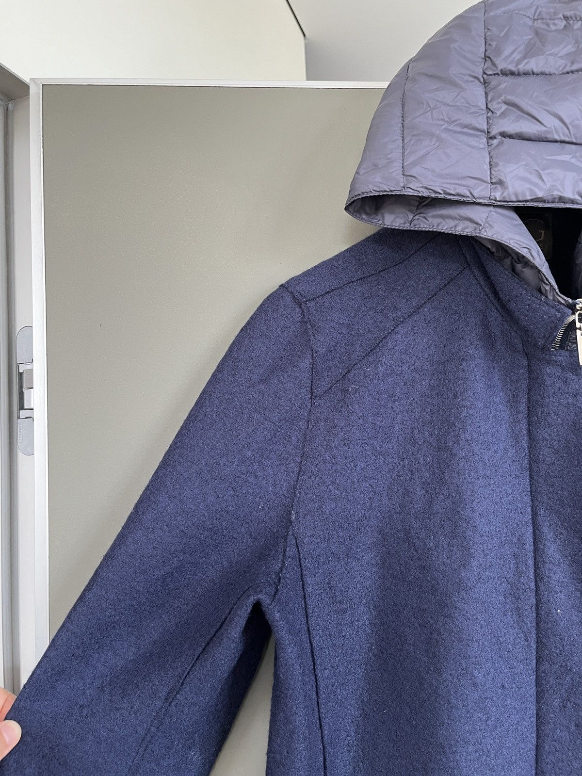 Gimo's Gimos Blue Wool Parka w/ Detachable Down Hood & Vest Size L / US 10 / IT 46 - 9 Thumbnail