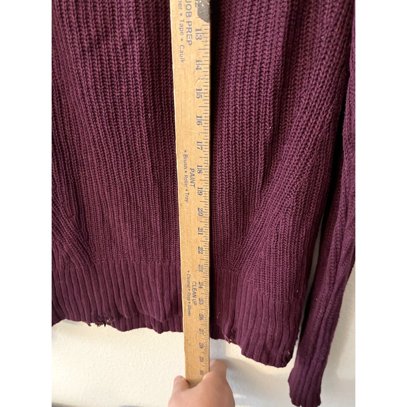 American Eagle Outfitters American Eagle Outfitters Women Pullover Sweater Crew Neck Long Sleeve Maroon Knit M Burgundy Solid Cable-Knit Fall Winter 90s Classic American Womens Size M / US 6-8 / IT 42-44 - 4 Thumbnail