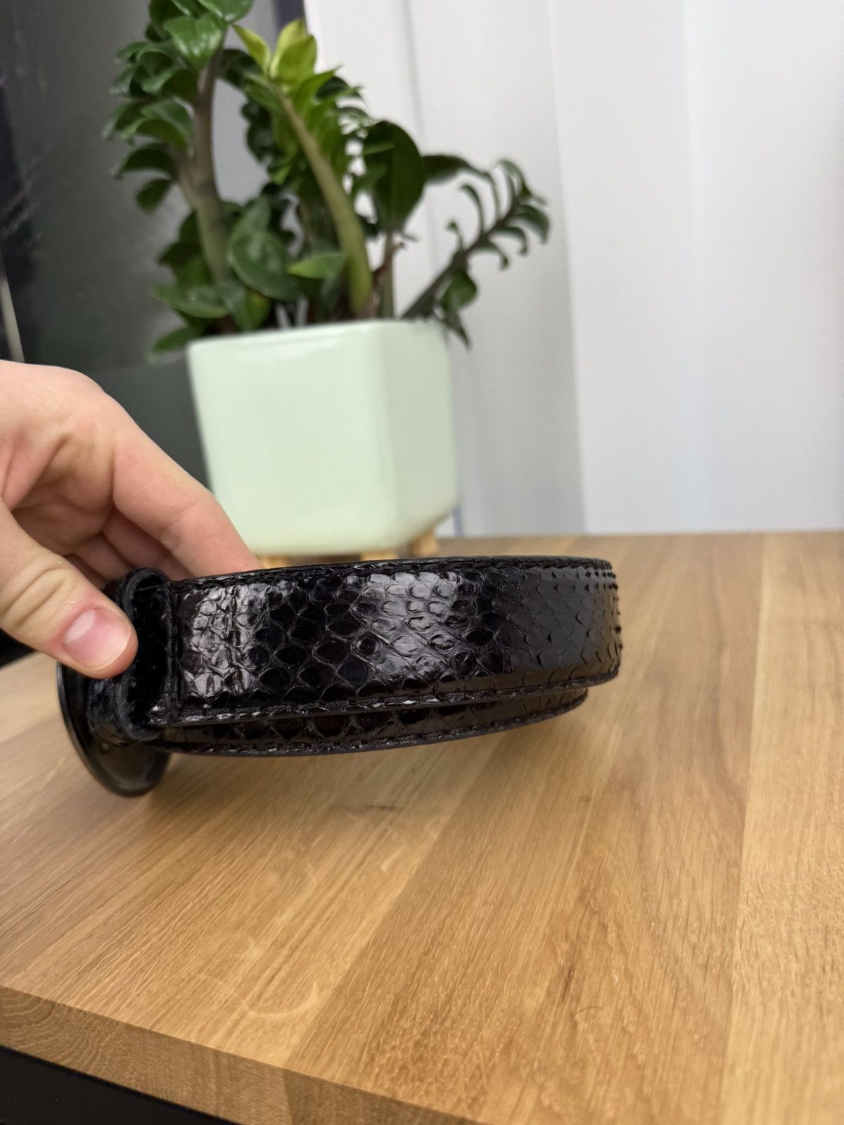 Japanese Brand × Vintage Vinatge Phyton Reptiles Leather Belt Size 30 - 3 Thumbnail
