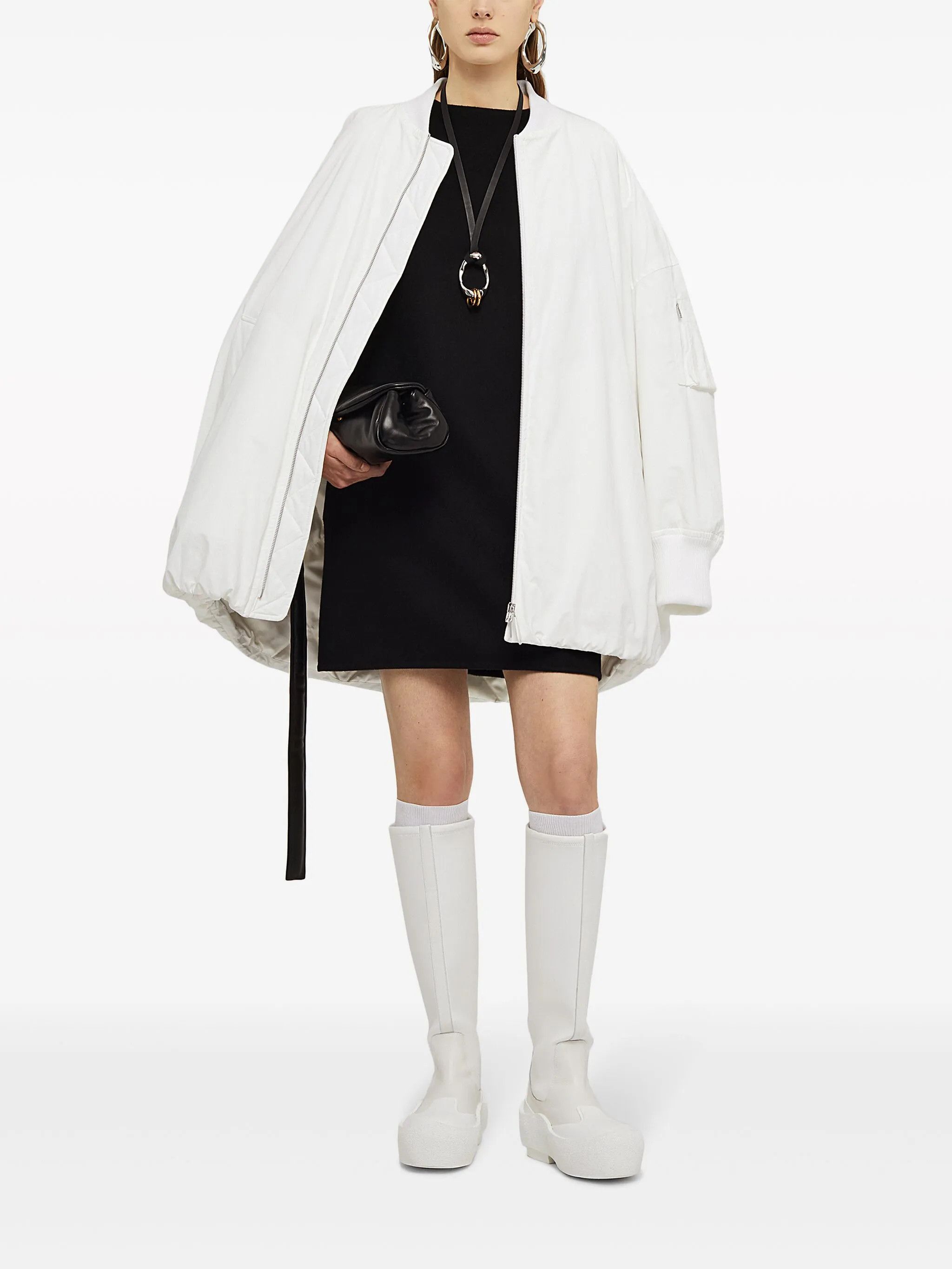 Jil Sander o1w1db10825 Zip Up Jacket in White Size XL / US 12-14 / IT 48-50 - 2 Thumbnail