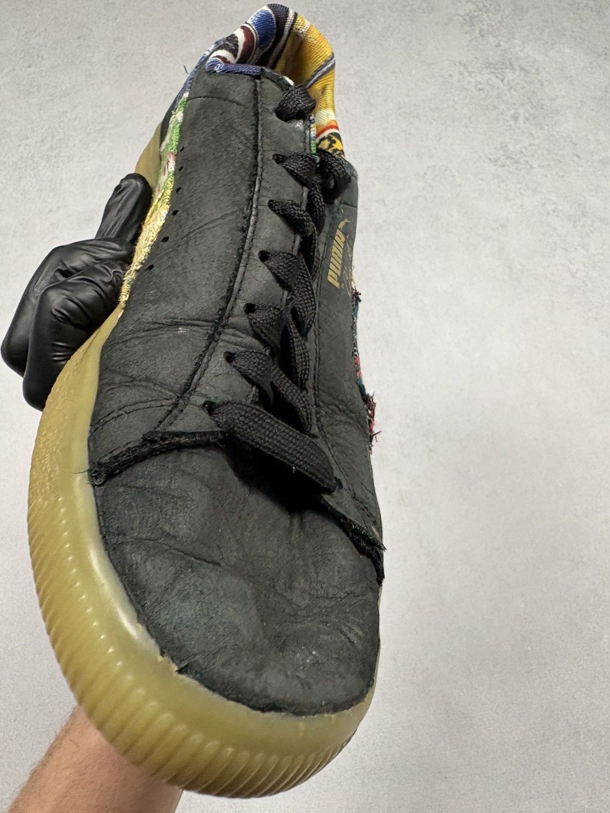 Puma Distressed Puma Clyde Coogi Patchwork Sneakers Gum Sole Y2K Size US 9.5 / EU 42-43 - 17 Thumbnail