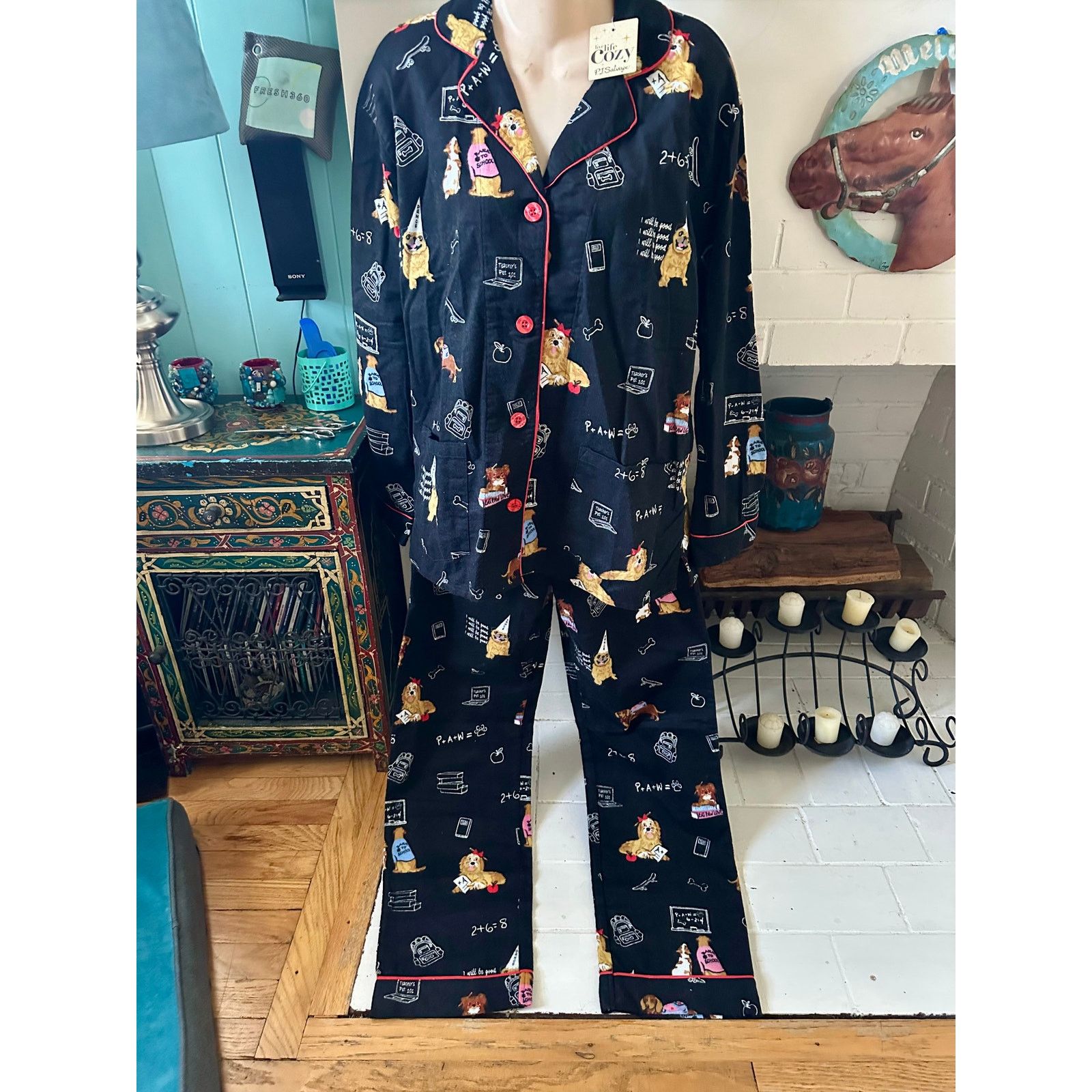 Other NWT PJ SALVAGE COTTON FLANNEL TEACHER'S PET DOGS PAJAMAS S Size ONE SIZE - 1 Thumbnail
