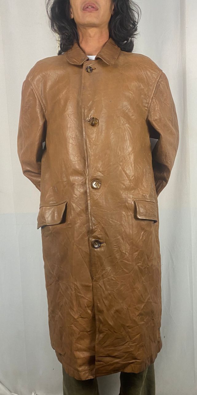 Vintage 45rpm studio leather trench coat