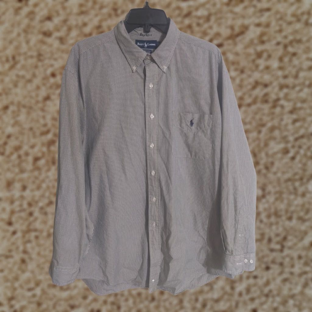 Polo Ralph Lauren Polo Ralph Lauren Yarmouth Shirt Dress Button Down Beige L/S 17 34/35 Men's Size 46R - 1 Thumbnail
