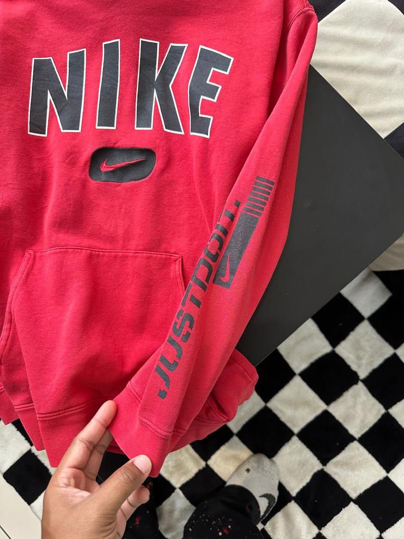 Other × Vintage VINTAGE Y2K NIKE SPELLOUT EMBROIDERY SWOOSH HOODIE Size US S / EU 44-46 / 1 - 4 Thumbnail