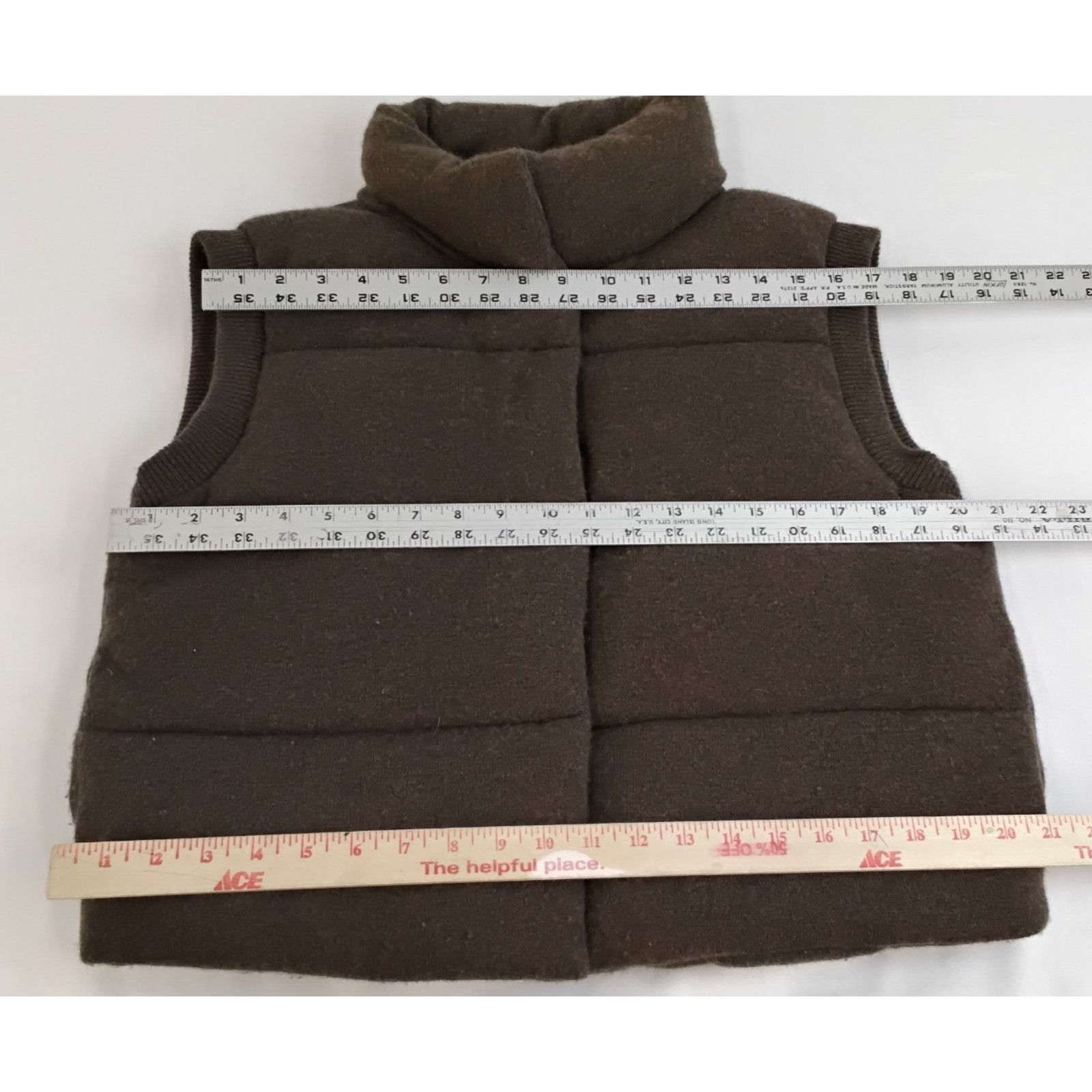 Quince Quince Mongolian Cashmere Puffer Vest Women M Brown Pilling Size M / US 6-8 / IT 42-44 - 9 Thumbnail