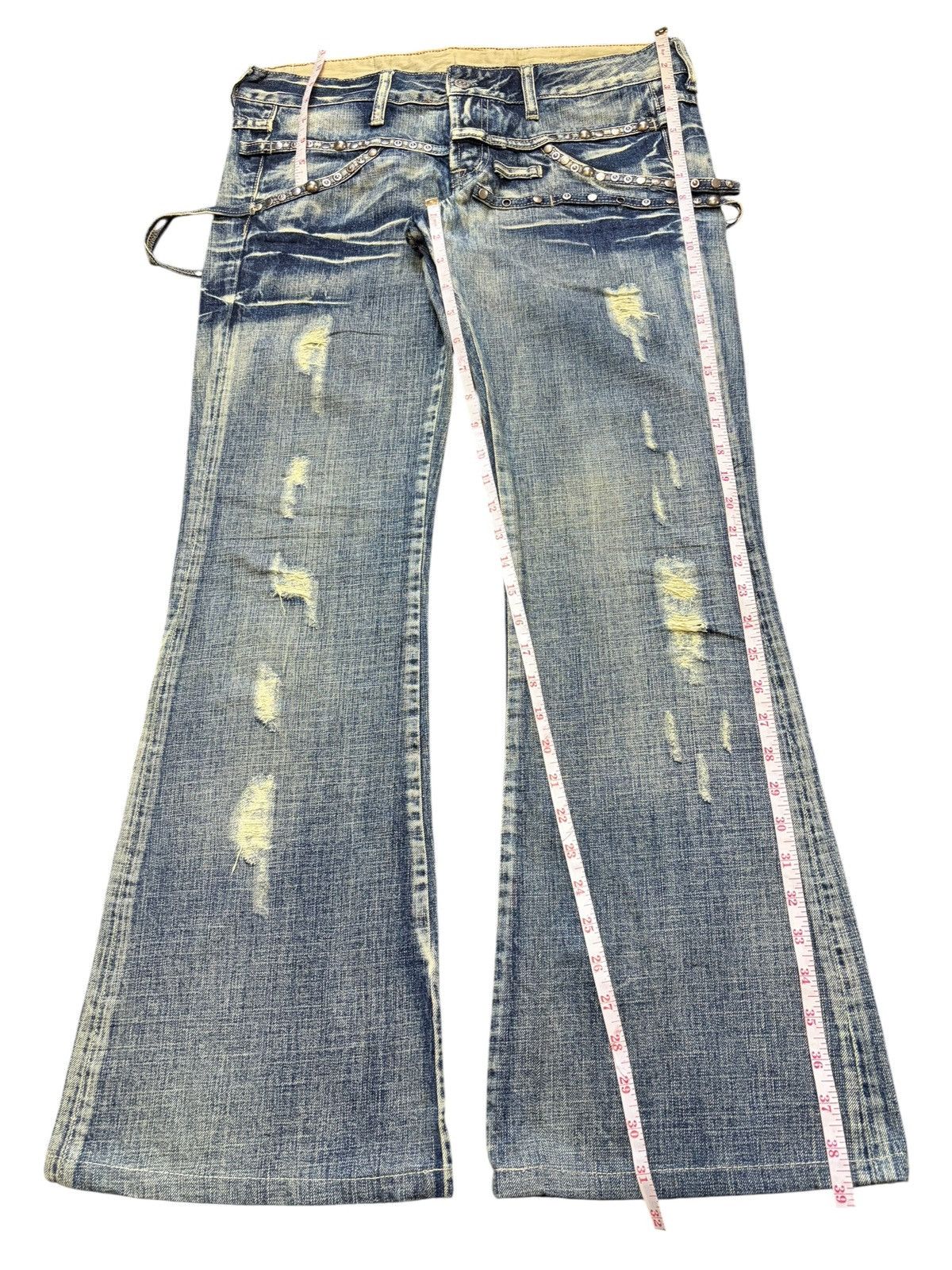 Tornado Mart Vintage Tornado Mart Distress Low Rise Flare Jeans Size 34" / US 12 / IT 48 - 7 Thumbnail