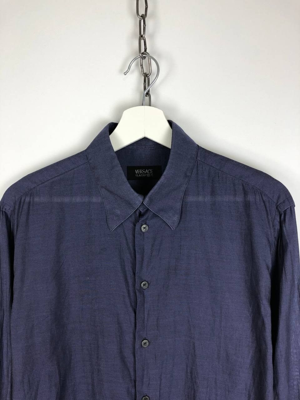 Versace Versace V2 Italy Cotton Shirt Blue size 15/39(S) Size US S / EU 44-46 / 1 - 2 Thumbnail
