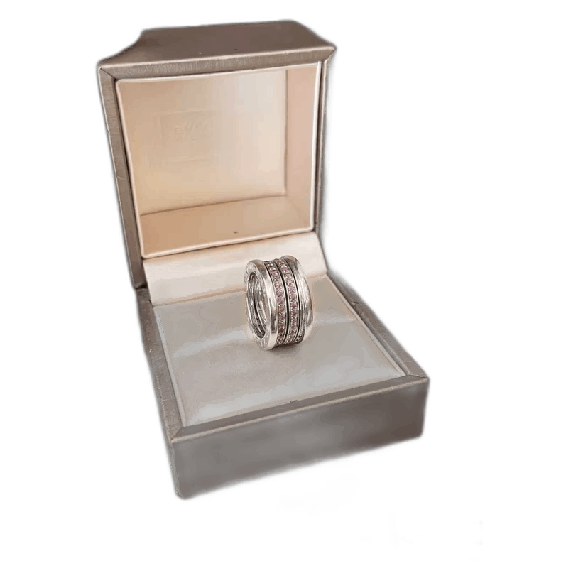 Bottega Veneta BVLGARI Platinum Garnet Spring Ring with Box Size ONE SIZE - 1 Thumbnail