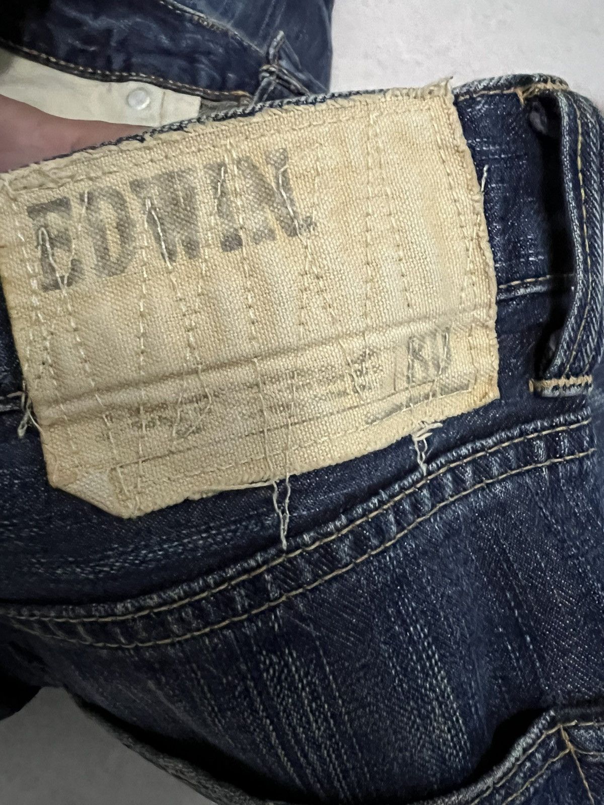 Edwin × If Six Was Nine × Le Grande Bleu (L.G.B.) 💥Baggy💥EDWIN 503XV JEANS VERY RARE Size US 33 - 18 Thumbnail