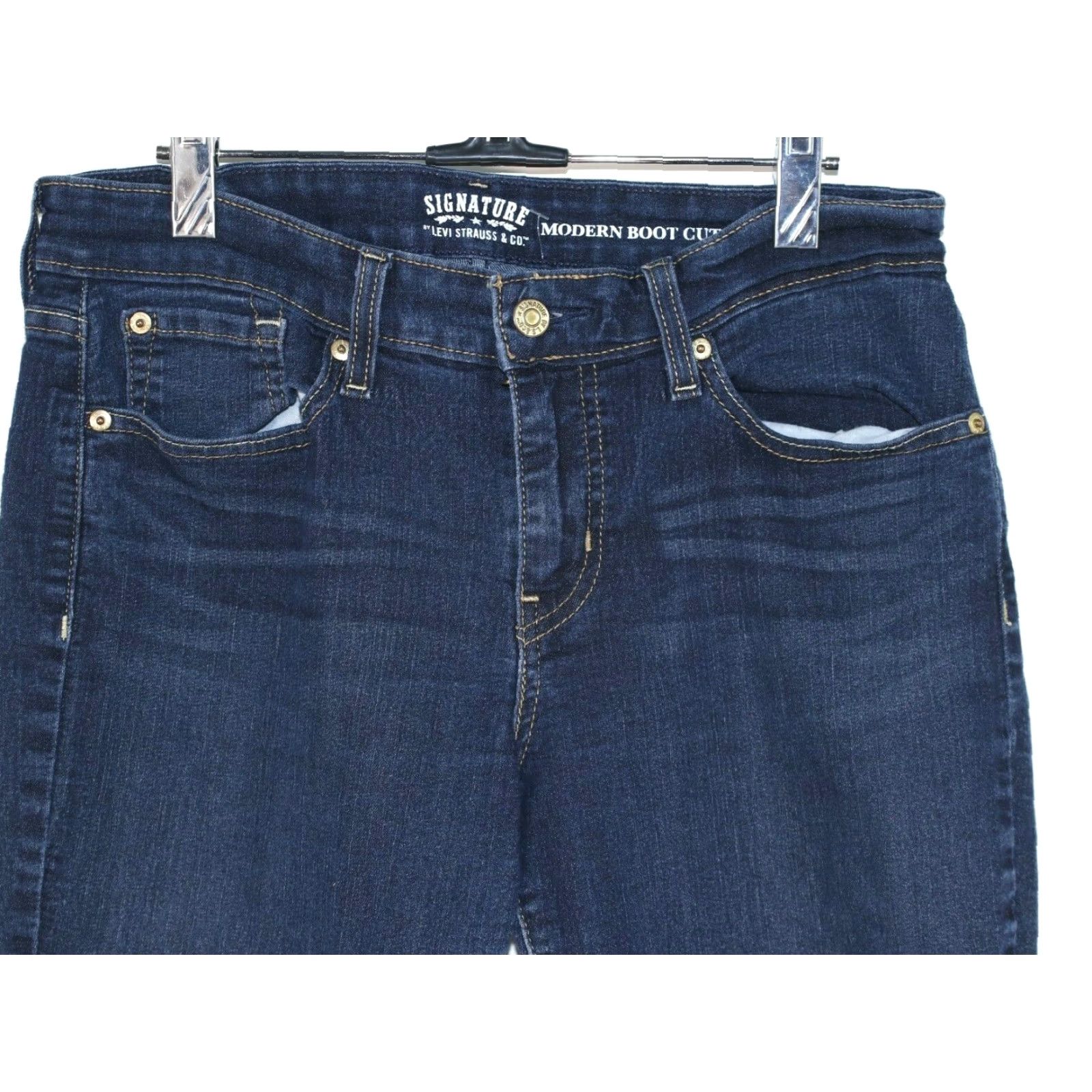 Levi's Levis Signature Modern Denim Jeans Women's Boot Cut 30X27 Size 12 Dark Blue Size 30" / US 8 / IT 44 - 2 Thumbnail