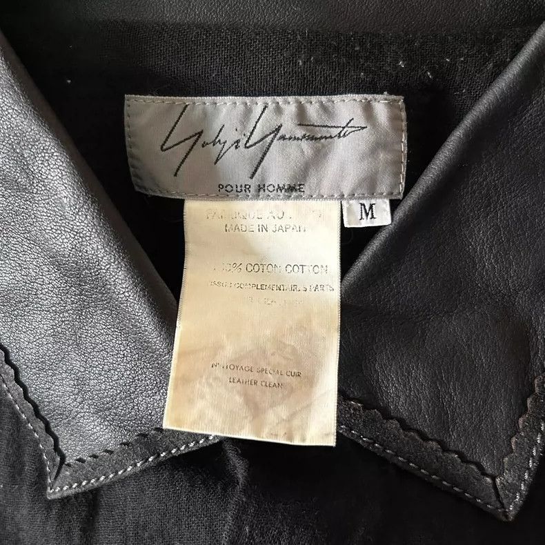 Yohji Yamamoto Yohji Yamamoto Yohji Yamamoto Black Shirt with Leather Col Size US M / EU 48-50 / 2 - 5 Thumbnail