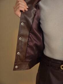 Other Women Brown Cowhide Jacket Genuine Leather 🐄 | 🧥✨ Size S / US 4 / IT 40 - 8 Thumbnail