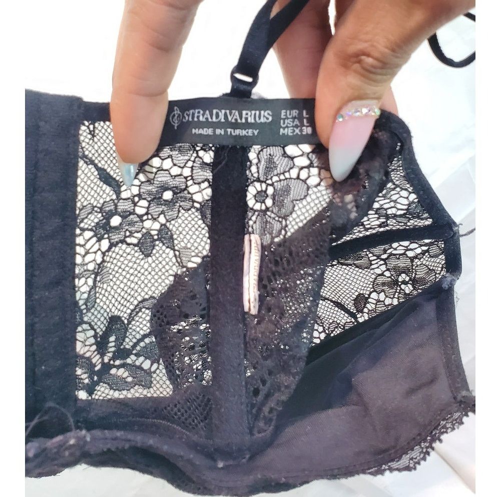 Stradivarius Stradivarius Black Lace Bustier Corset Top Size L Size ONE SIZE - 9 Thumbnail