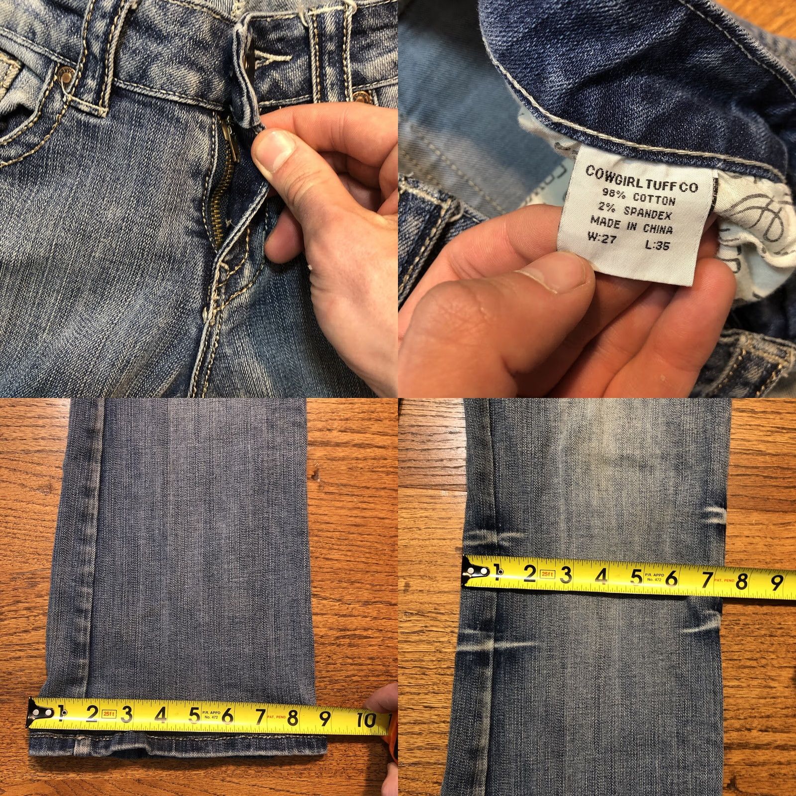 Arrow Cowgirl Tuff Jeans Blue Denim Bootcut 27 X 30 Inseam Arrow Head Hemmed Size 27" / US 4 / IT 40 - 8 Thumbnail