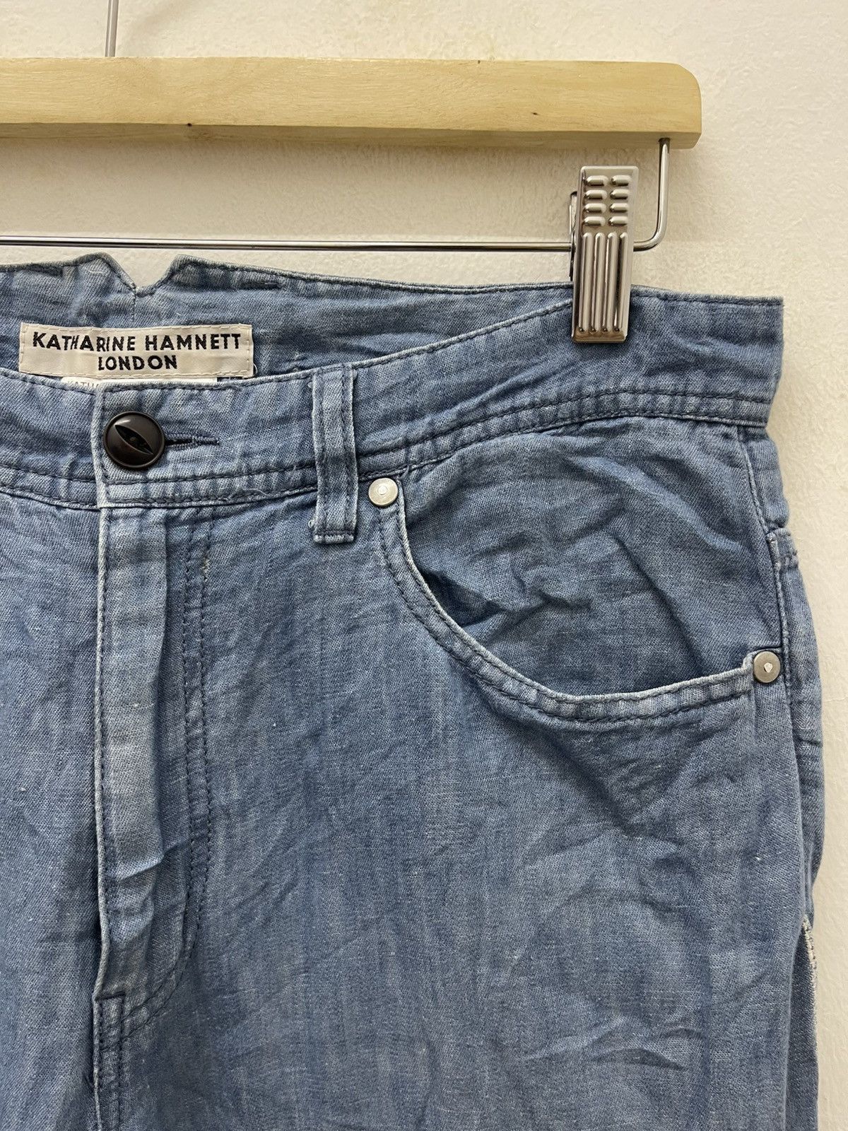 Katharine Hamnett London Rare Vintage KATHARINE HAMNETT LONDON Cotton Linen Pant Size US 30 / EU 46 - 12 Thumbnail