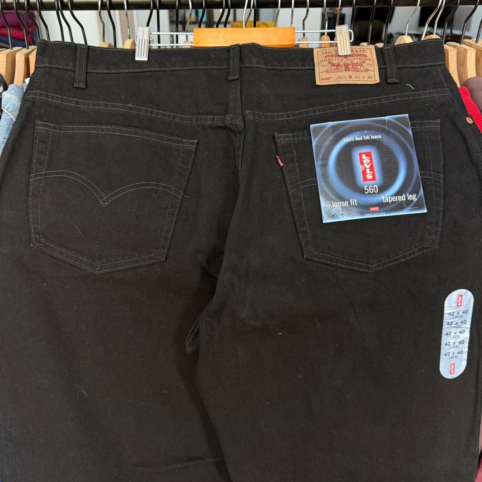 Levi's Vintage 1998 Levi's 560 NEW With Tags Black Denim Jeans Size US 42 / EU 58 - 2 Thumbnail