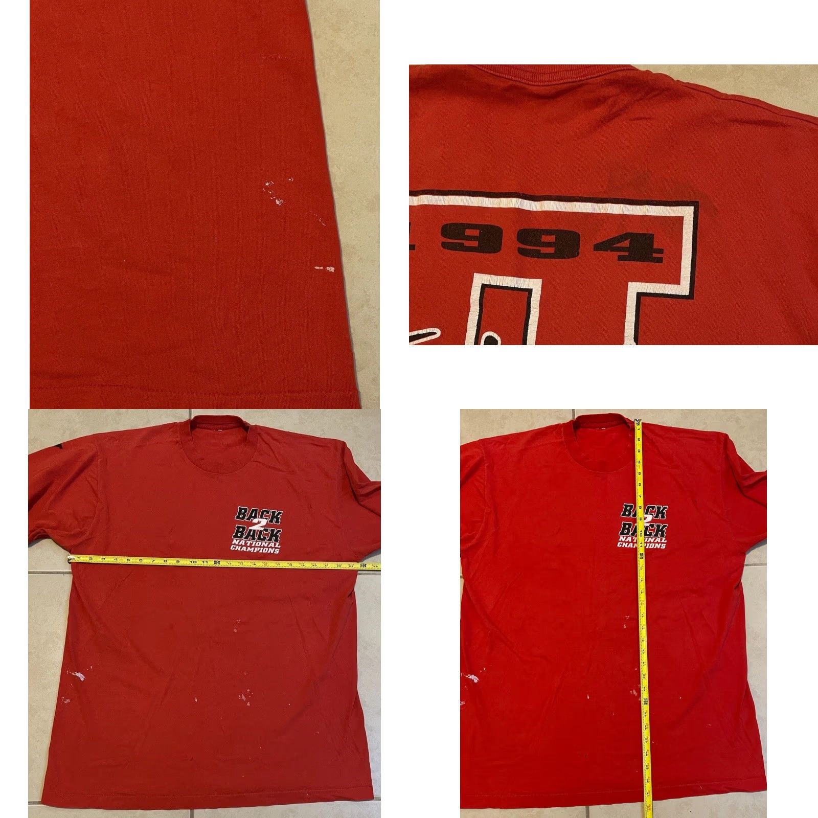 Champion VINTAGE 90s University Cornhuskers Faded Distress Back To Back Champions Shirt XL Red University Mens T-Shirt Grunge Nebraska Cornhuskers 90s Grunge Size US XL / EU 56 / 4 - 10 Thumbnail