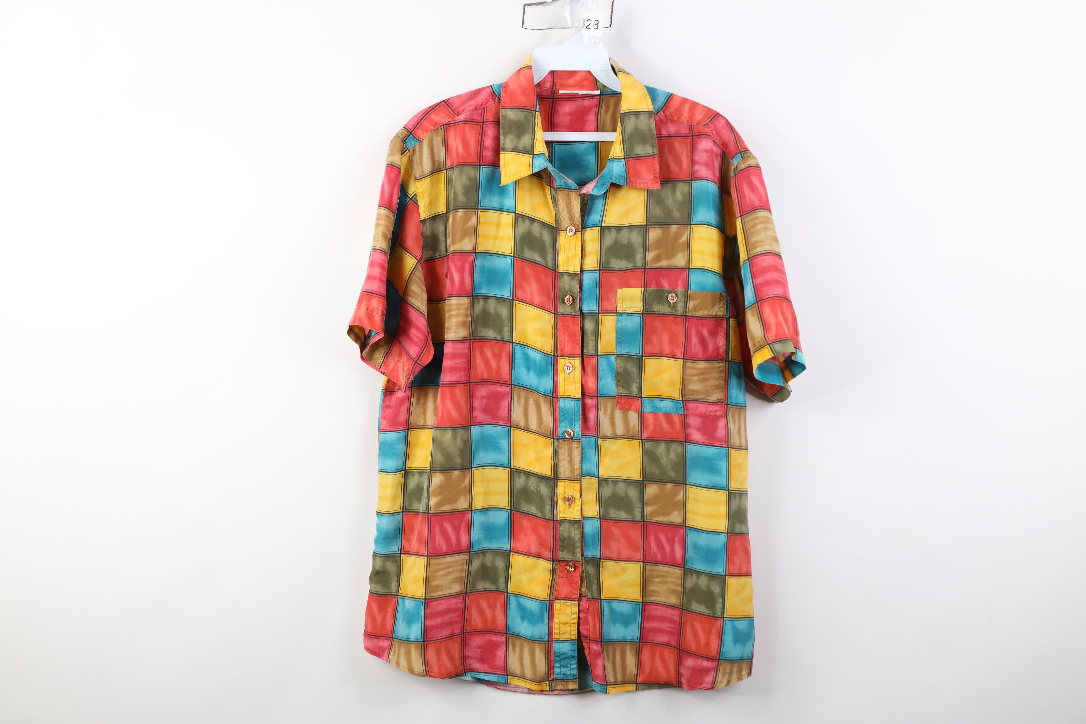 Vintage Vintage 90s Streetwear Checkered Short Sleeve Button Shirt Size L / US 10 / IT 46 - 1 Thumbnail
