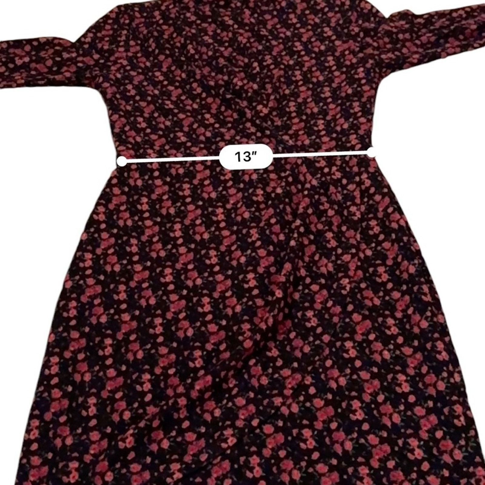Black Halo RTR Black Halo Briar Long Sleeve Rose Floral Mini Dress Sz 6 Size M / US 6-8 / IT 42-44 - 14 Thumbnail