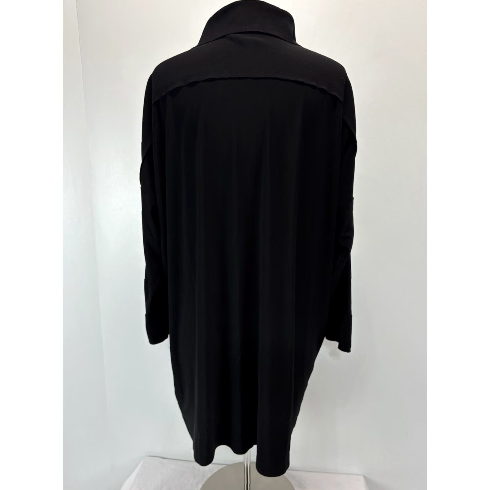 Norma Kamali Norma Kamali Box Shirt Dress Swim Cover Sz Large Women’s Black Draped Minimalist Shirt Dress Box Black Cover Draped Minimalist Women’s Large Sz Size L / US 10 / IT 46 - 3 Thumbnail