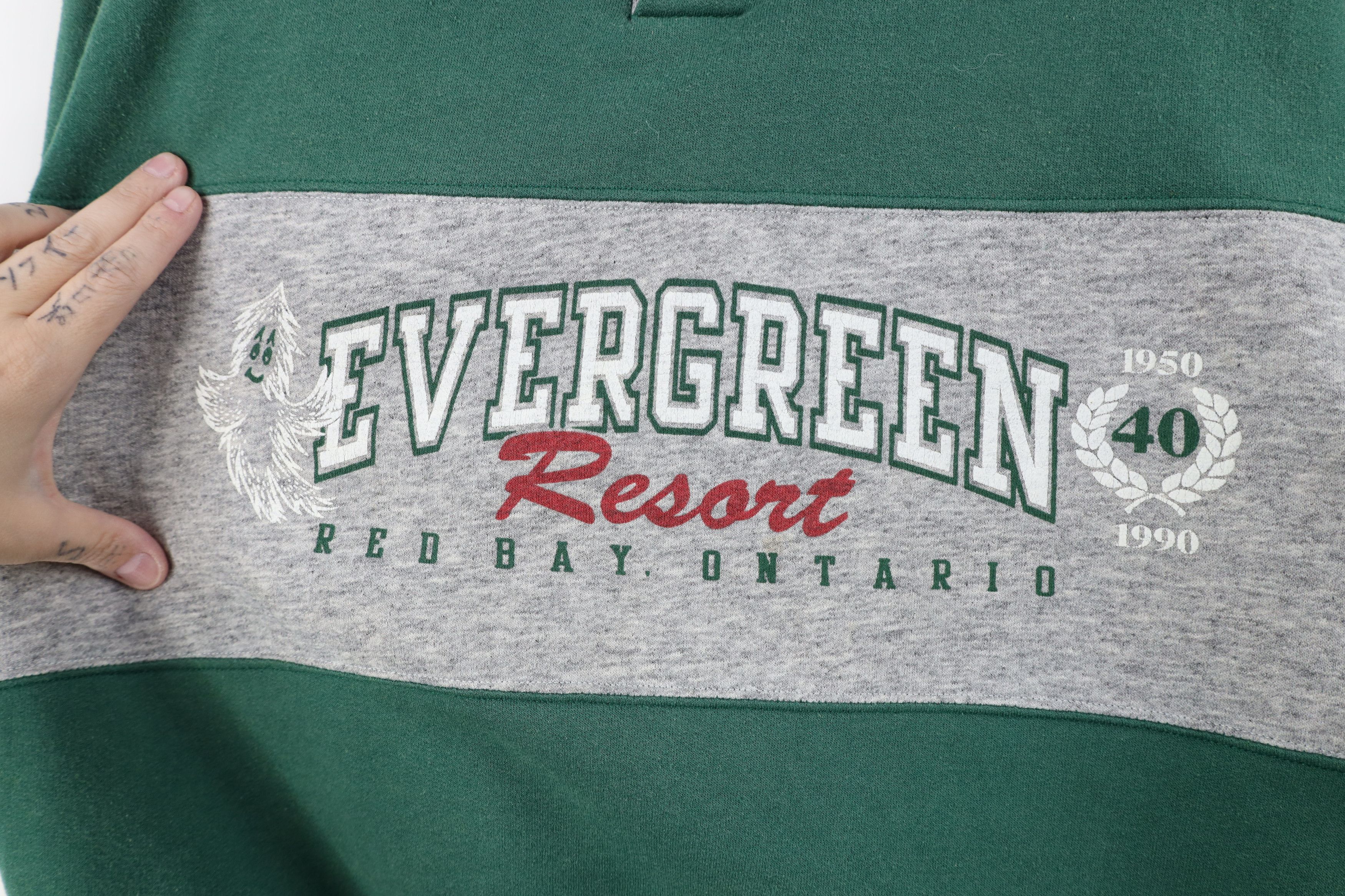 Vintage Vintage 90s Evergreen Red Bay Canada Collared Sweatshirt Size US L / EU 52-54 / 3 - 4 Thumbnail