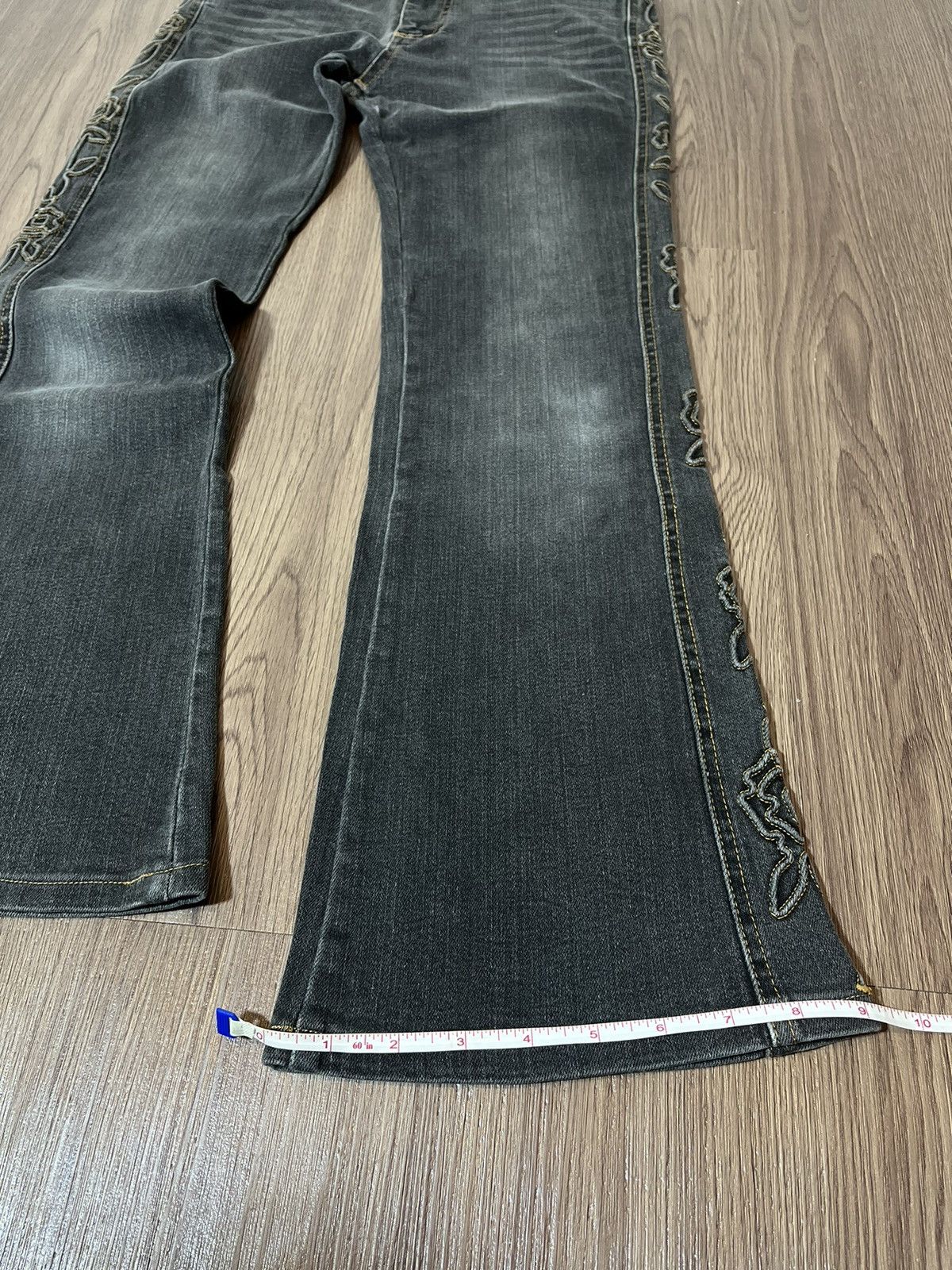 Hysteric Glamour × If Six Was Nine × Japanese Brand Jouer Aux Echecs japan floral embroidery flare denim Size US 27 - 17 Thumbnail