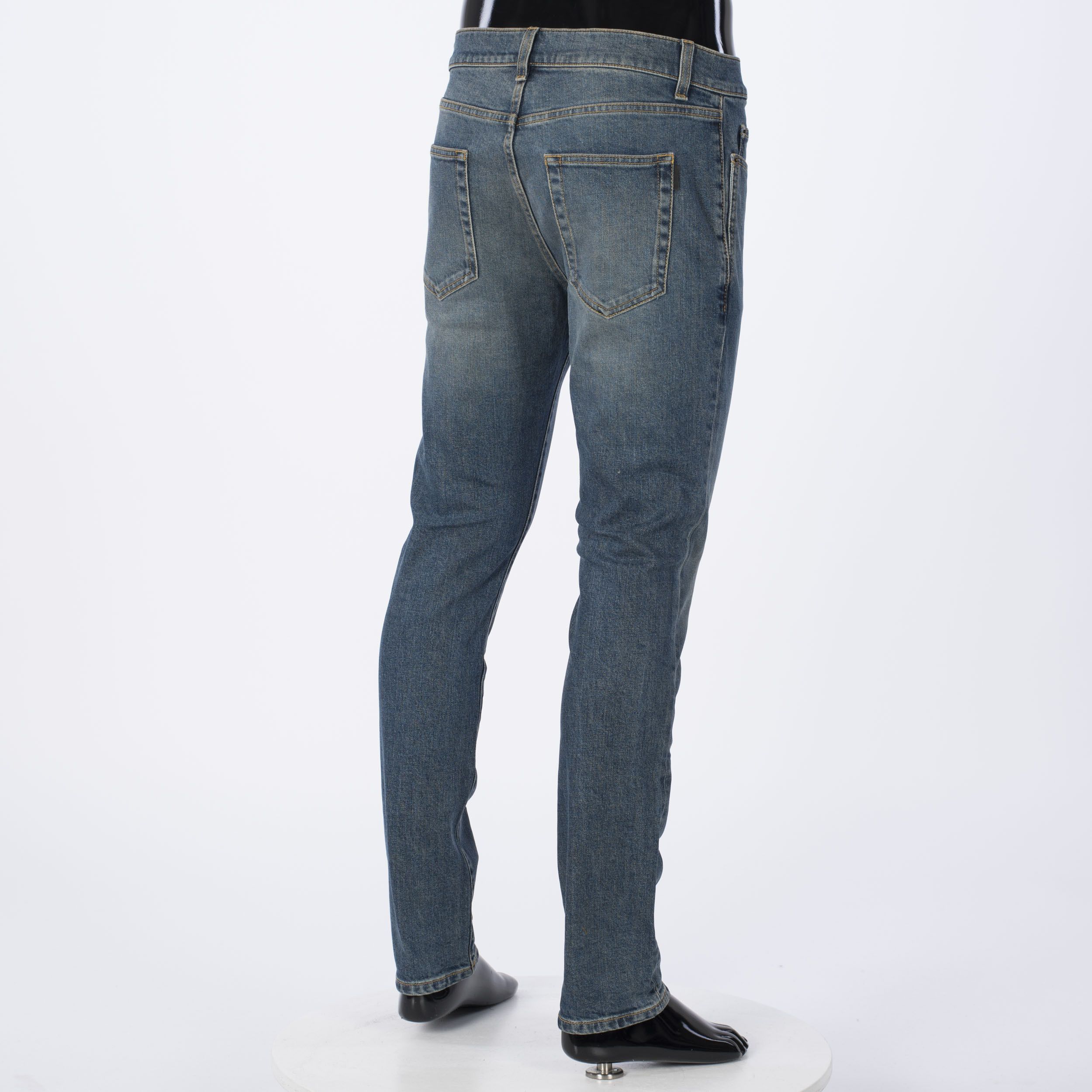 Saint Laurent Paris Mid Rise Skinny Jeans In Light 80s Blue Denim Size US 31 - 6 Thumbnail