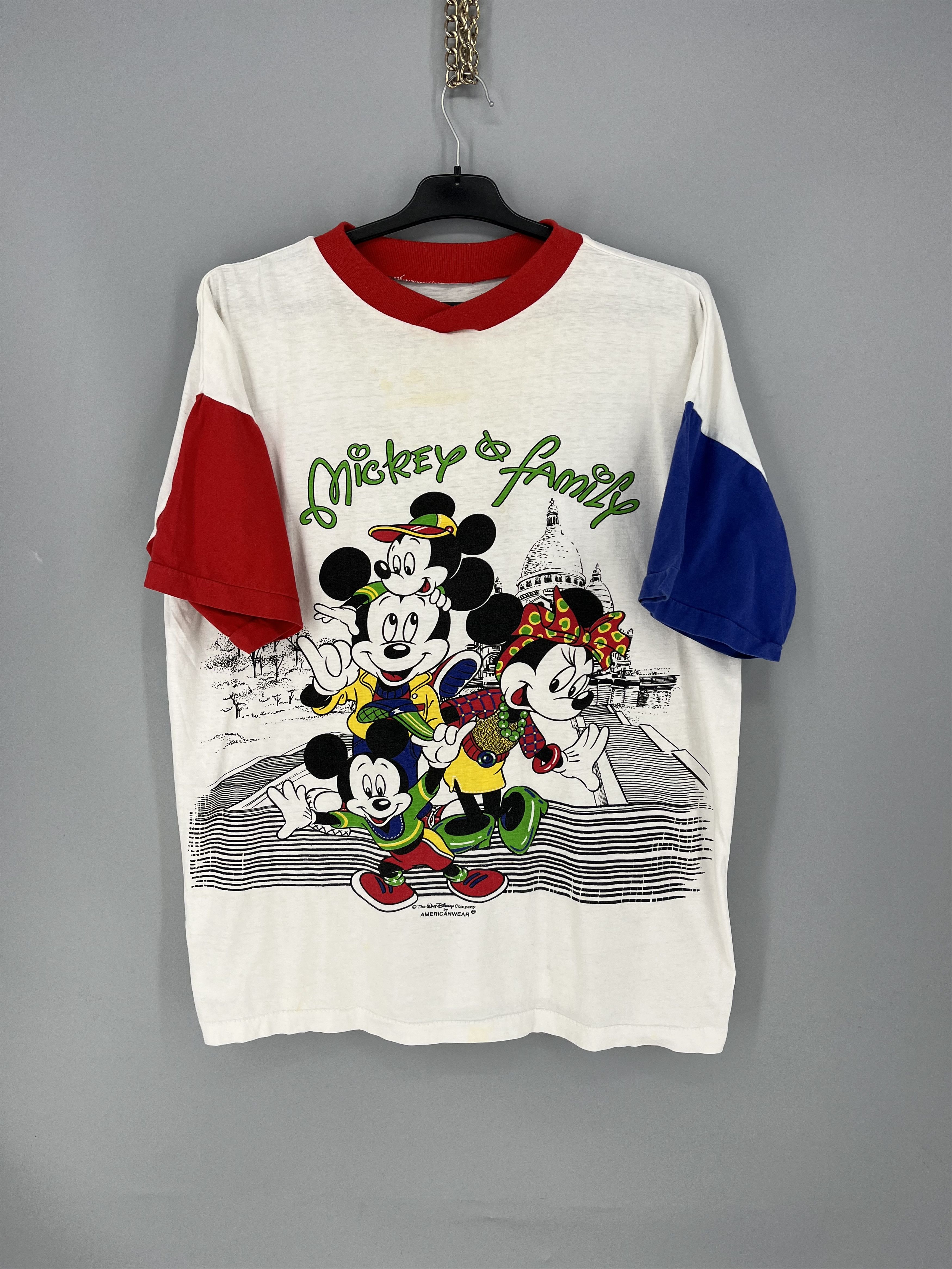 Disney VTG Disney Mickey & Family Colorblock T-Shirt Americanwear Size US XL / EU 56 / 4 - 1 Thumbnail