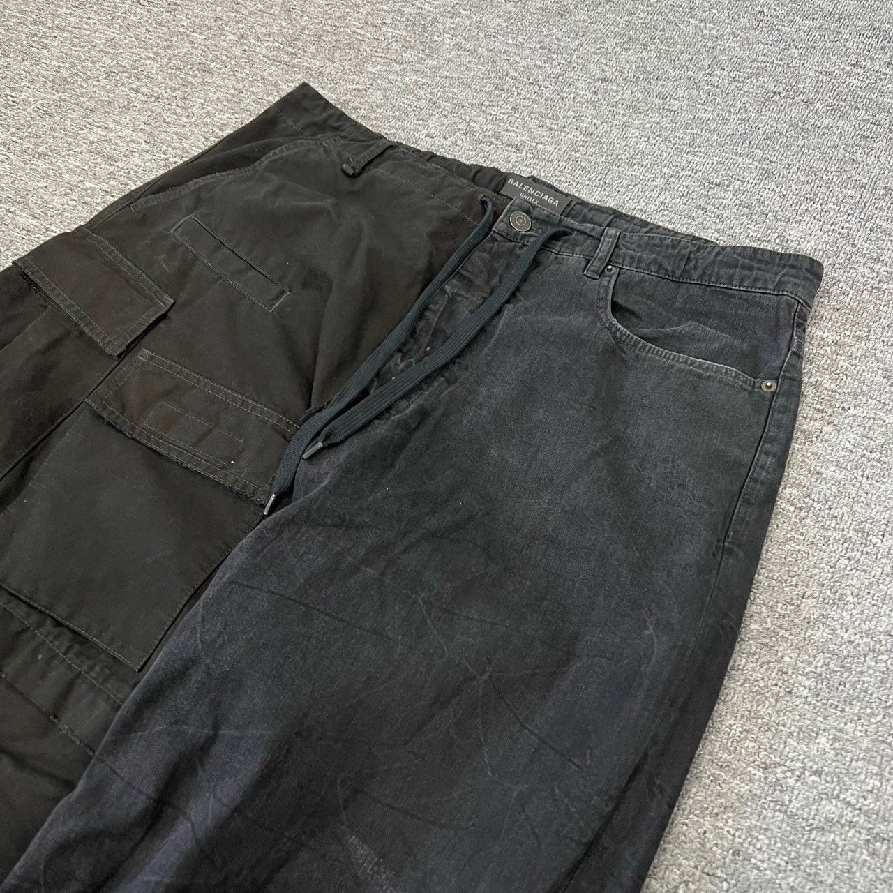 Balenciaga Balenciaga 24 New Denim Paneled Drawstring Cargo Overalls p Size US 28 / EU 44 - 3 Thumbnail