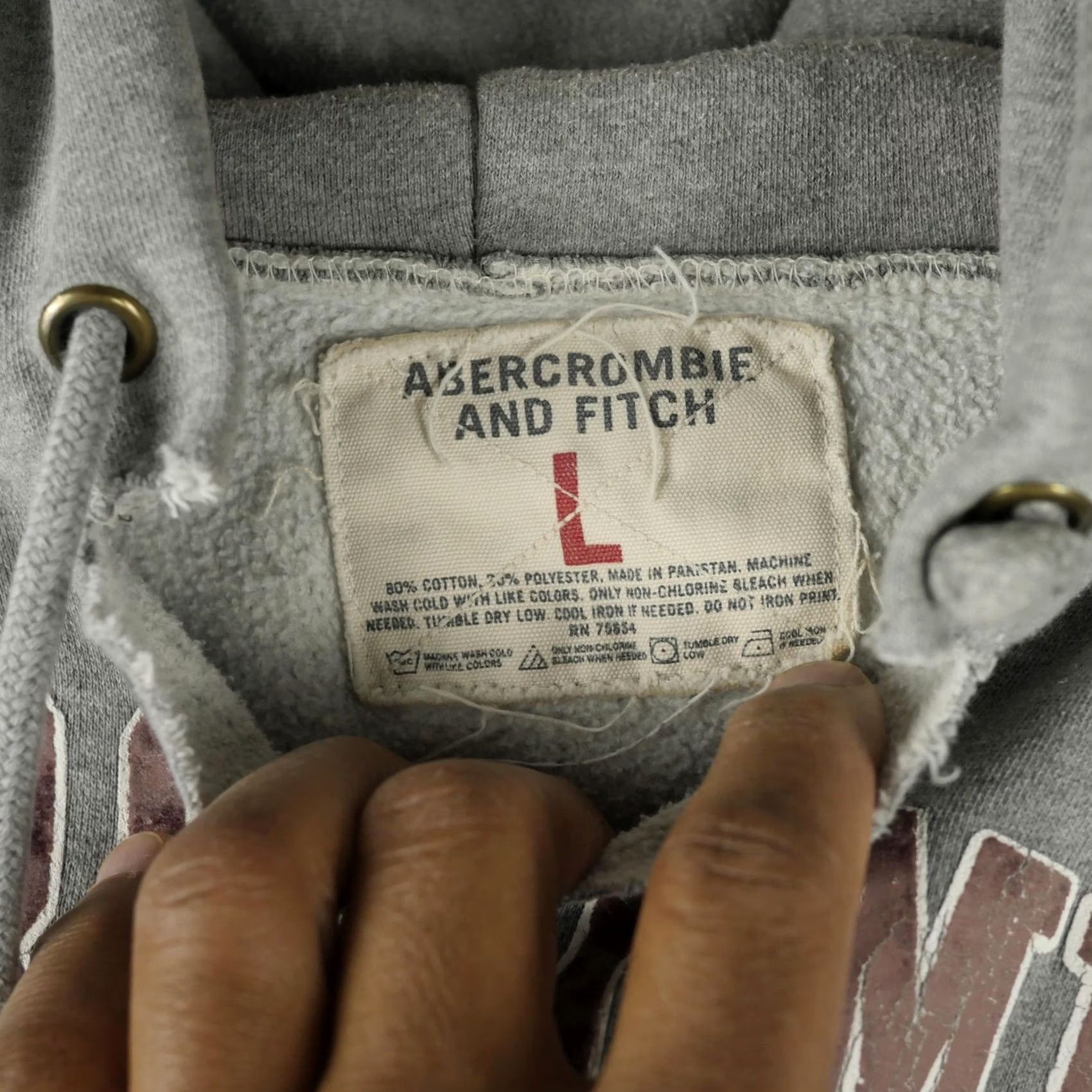 Abercrombie & Fitch Vintage Abercrombie & Fitch Hoodie Mens Large Gray Pullover Fleece 1892 Sweatshirt Size US L / EU 52-54 / 3 - 3 Thumbnail