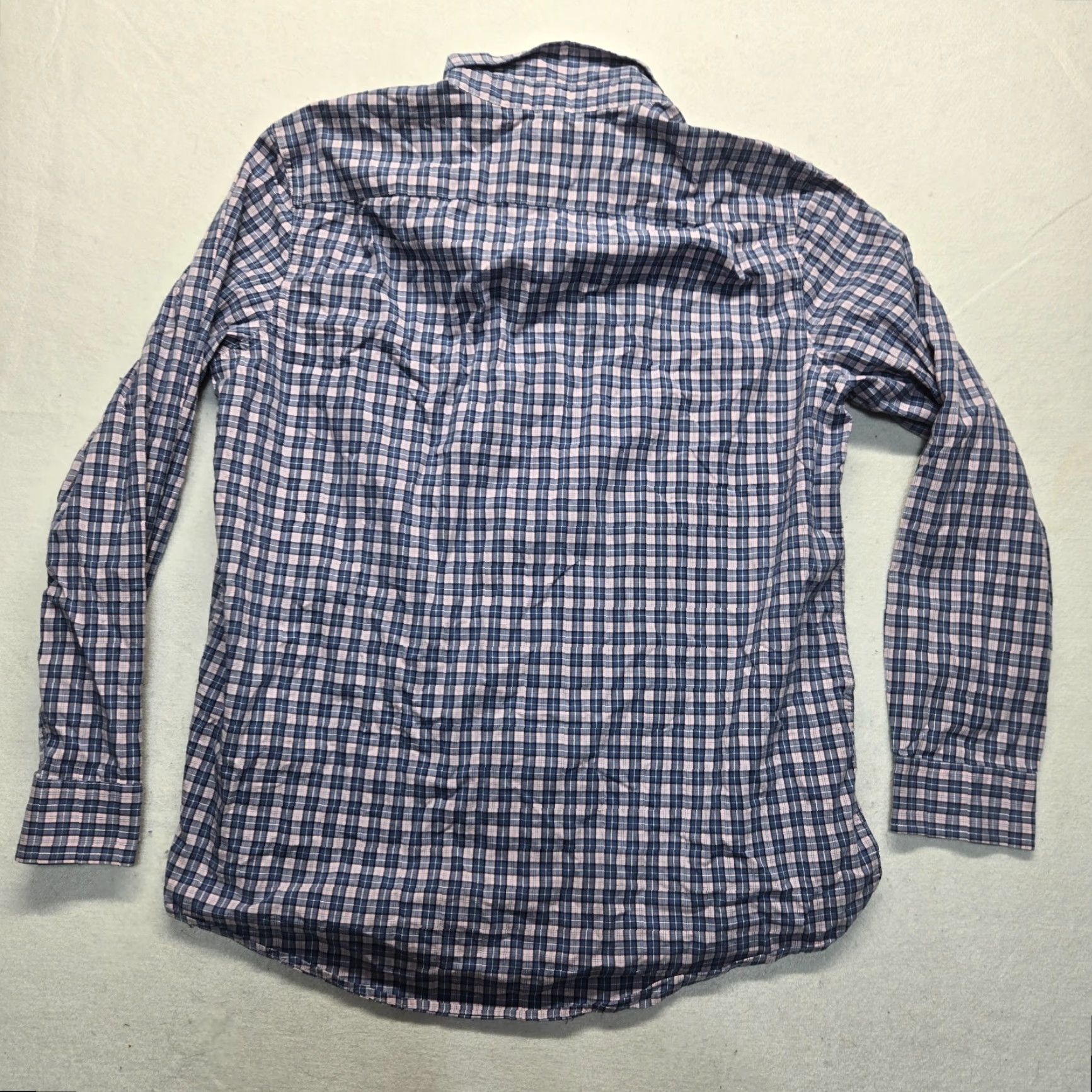 George VINTAGE not applicable; brand/point: George Shirt Adult Men XL Blue Button-Up Check Pattern Size US XL / EU 56 / 4 - 7 Thumbnail