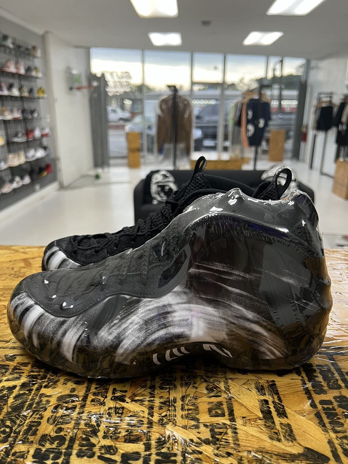 image of Nike Air Foamposite One - Dream A World Black Shoes, Men's (Size 8.5)