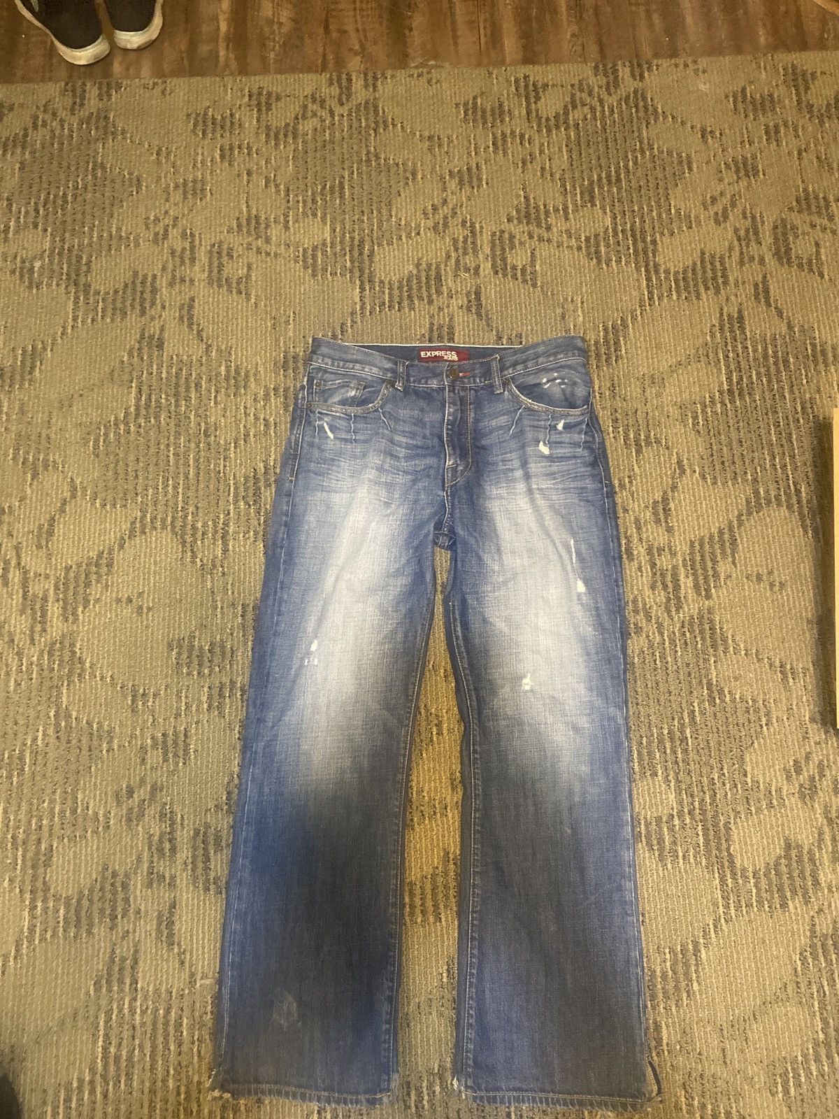 Vintage vintage dark blue denim Size US 35 - 1 Thumbnail