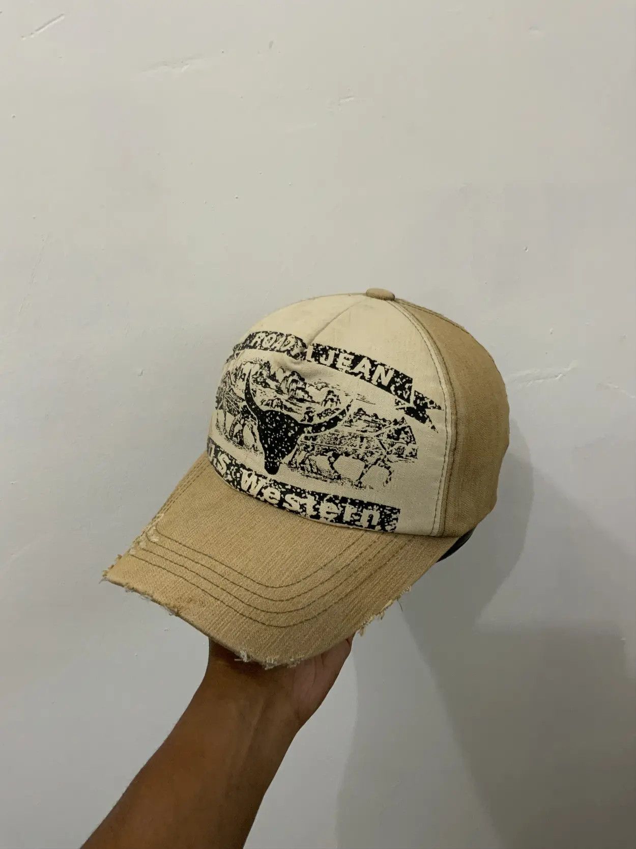 20471120 Road Jean Distressed Western Trucker Hat Size ONE SIZE - 1 Thumbnail