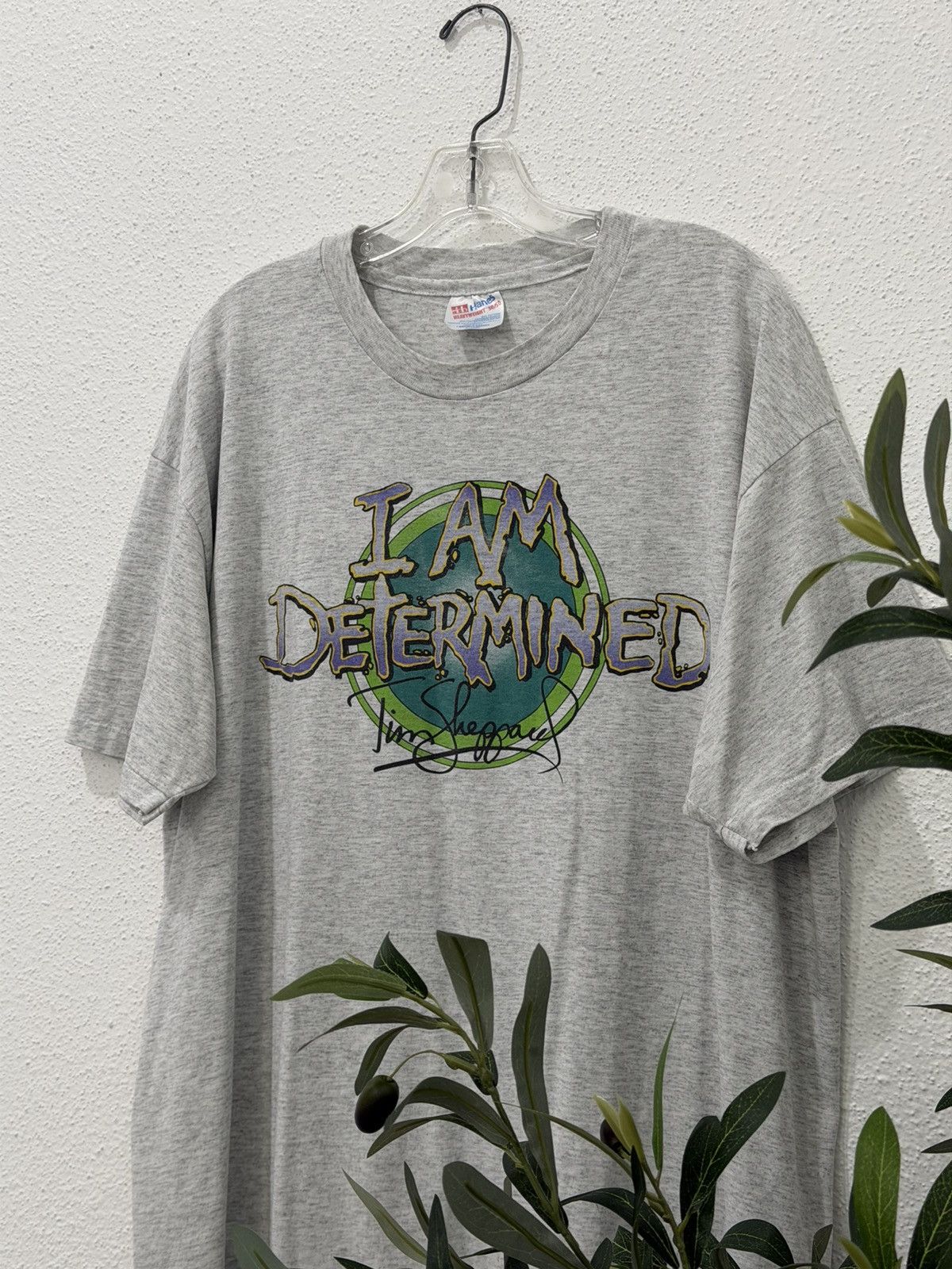 Hanes Vintage 90s Tim Sheppard “I Am Determined” Christian T-Shirt Size US XL / EU 56 / 4 - 3 Thumbnail