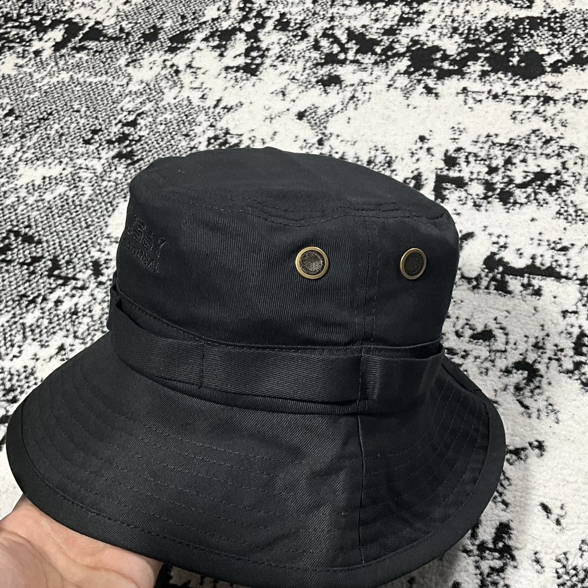 Vintage STUSSY FISHERMAN BUCKET HAT BLACK - M/L Size ONE SIZE - 2 Thumbnail