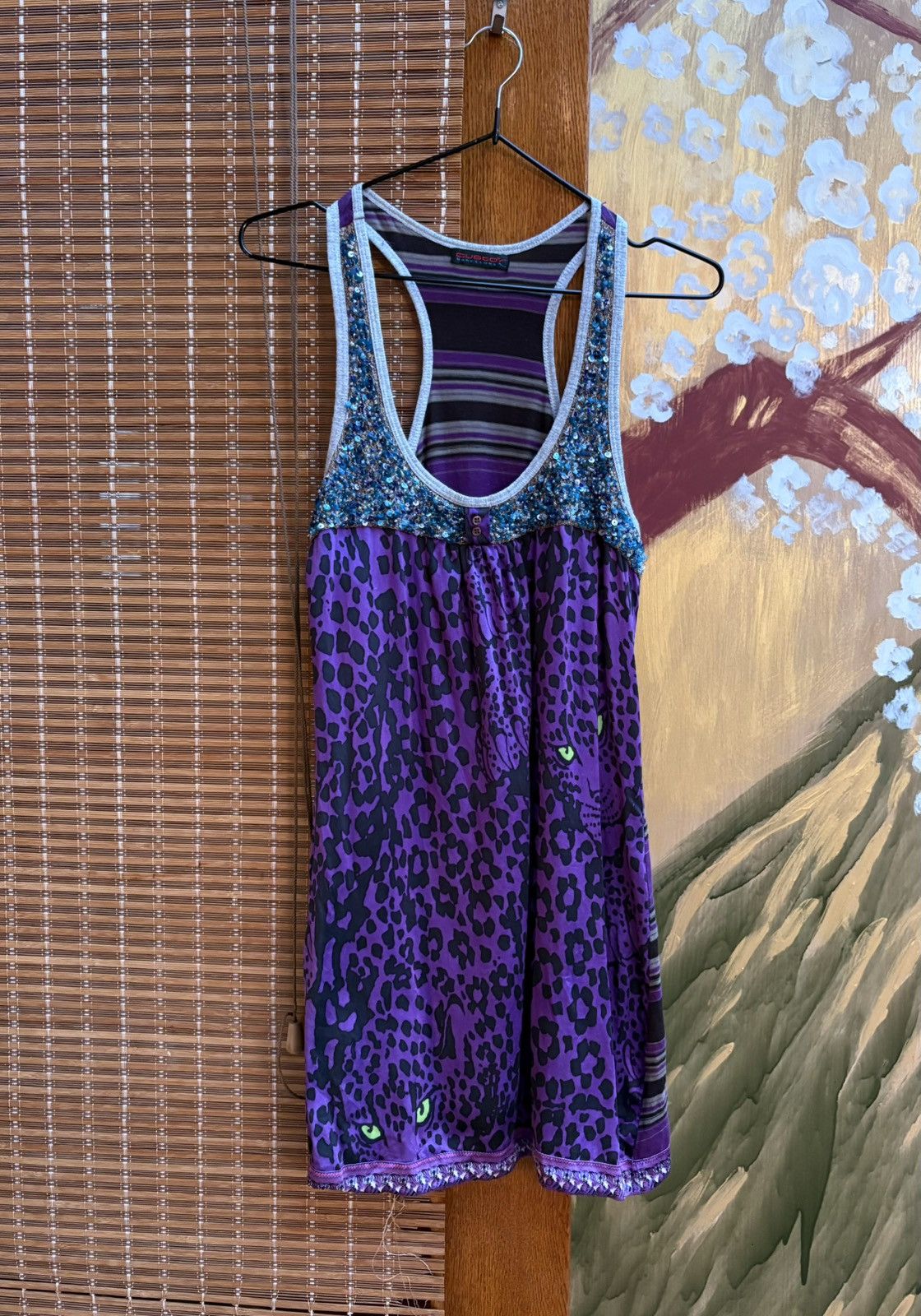 Custo Barcelona Y2K Custo Barcelona Leopard Printed Sequin Mini Tank Dress Size XS / US 0-2 / IT 36-38 - 1 Thumbnail