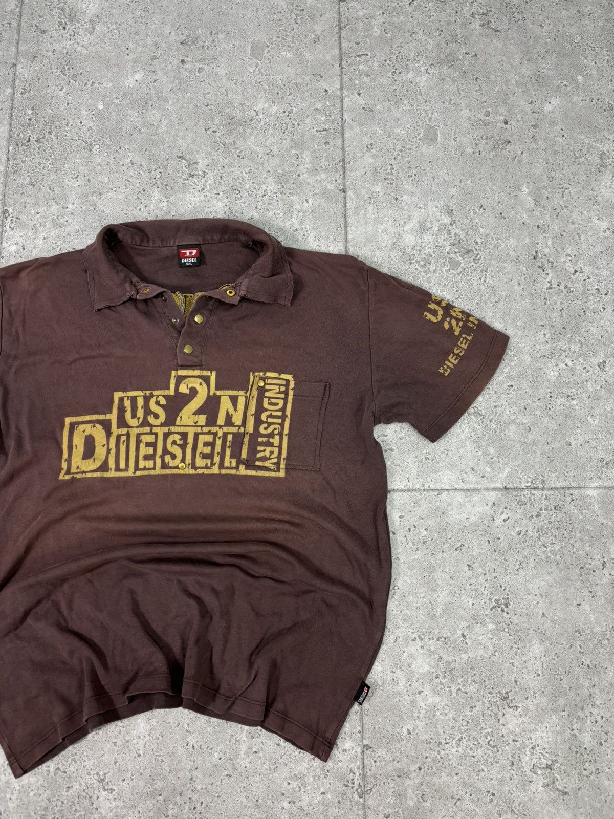 Affliction × Diesel Archive Y2K 2000s Diesel Polo T-Shirt Diesel Industry Punk Size US XL / EU 56 / 4 - 3 Thumbnail