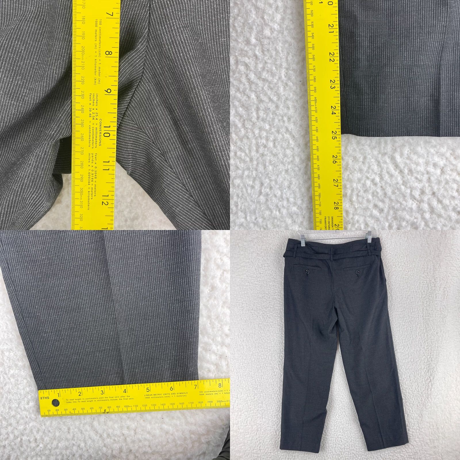 Ann Taylor Ann Taylor LOFT Marisa Pants Womens Size 8 Black Cropped Mid-Rise Pleated Belted Size 30" / US 8 / IT 44 - 8 Thumbnail