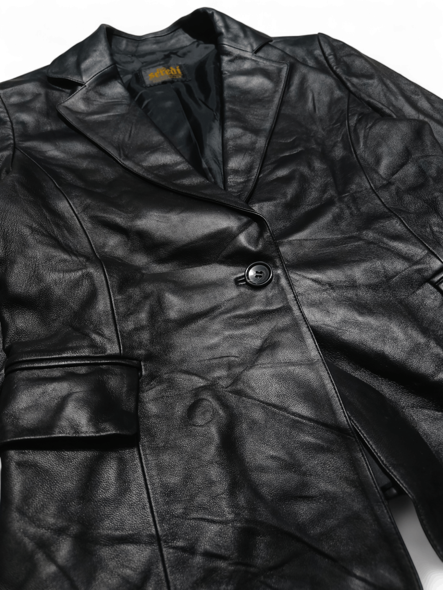 Other Vintage Women's SEREDI Sheepskin Leather Blazer Coat Jacket Size M / US 6-8 / IT 42-44 - 4 Thumbnail