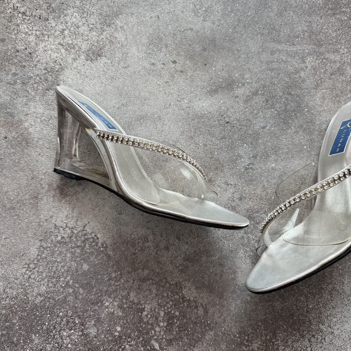 Hysteric Glamour Y2K Glamour 2000’s Clear Transparent Rhinestone Wedge Heels Size US 8 / IT 38 - 8 Thumbnail