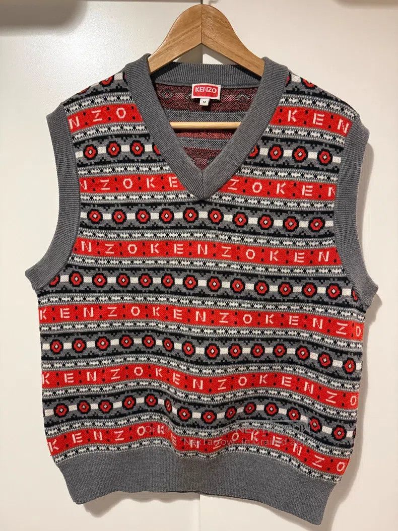 Kenzo Kenzo Knit Sweater, Classic Plaid Design Size US M / EU 48-50 / 2 - 1 Thumbnail